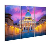 islandburner Prime Immagine su tela Basilica di San Pietro Luce Serale Cielo Architettura Roma Viaggio Fotografia Immagini Murali Poster