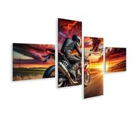 islandburner Prime Immagine su tela Giro in moto al tramonto avventura sulla strada di campagna immagini murali poster