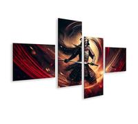 islandburner Prime Immagine su tela Guerriero Samurai nel vortice del fuoco e del fumo immagini murali poster