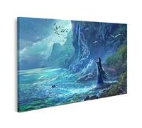 islandburner Prime Immagine su tela Mistica magia dell'acqua nella foresta magica al chiaro di luna immagini murali poster