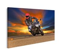 islandburner Prime Immagine su Tela Motociclisti Prima del Tramonto Su Strada Aperta Immagini Murali Poster