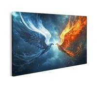 islandburner Prime immagine su tela Phoenix combattimento cielo fuoco e ghiaccio fiamme e nuvole opere d'arte immagini murali poster