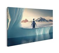 islandburner Prime Immagine su Tela Pinguino Su Una Piastra Di Ghiaccio Nel Paesaggio Artico Mattina Immagini Murali Poster