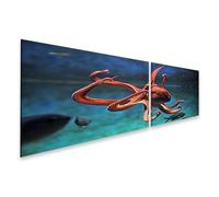 islandburner Prime Immagine su Tela Polpo In Mare Galleggiante Con Pesca Sotto L'Acqua Scene Immagini Murali Poster