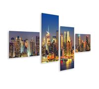 islandburner Prime Immagine su Tela Skyline Della Città Di Notte Illuminato Da Luci Immagini Murali Poster