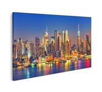 islandburner Prime Immagine su Tela Skyline Della Città Di Notte Illuminato Da Luci Immagini Murali Poster