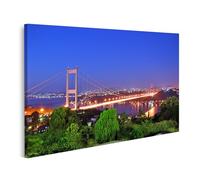 islandburner Prime Immagine su tela Vista notturna di una luce del ponte sospesa sopra la città Immagini Poster