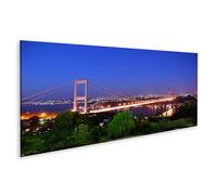 islandburner Prime Immagine su tela Vista notturna di una luce del ponte sospesa sopra la città Immagini Poster