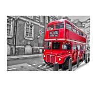 islandburner Prime, poster con autobus rosso a due piani sulla strada della città, 70 caratteri