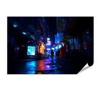 islandburner Prime Poster con luci notturne luminose nel vicolo della città, 130 x 90 cm