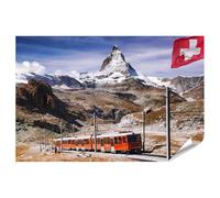 islandburner Prime, poster con scritta in lingua tedesca "Zugfahrt am Matterhorn", 90 x 60 cm