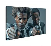 islandburner Prime Quadro su tela agente in azione con uno sguardo deciso ispirato a Tarentino - Tela 80 x 40 cm