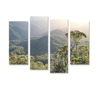 islandburner Prime Quadro su tela Alba sopra le colline e le foreste del paesaggio di montagna Immagini Poster