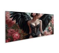 islandburner Prime Quadro su tela Angelo nero in un mare di petali di rosa immagini murali poster
