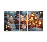 islandburner Prime Quadro su tela Babbo Natale con regali in città innevata
