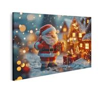 islandburner Prime Quadro su tela Babbo Natale con regali in città innevata