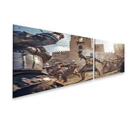 islandburner Prime Quadro su tela Battaglia cavalleresca davanti alla fortezza medievale immagini murali poster