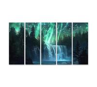 islandburner Prime Quadro su tela Cascata mistica sotto le luci del nord Immagini Poster