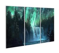 islandburner Prime Quadro su tela Cascata mistica sotto le luci del nord Immagini Poster