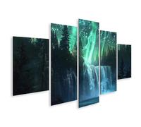 islandburner Prime Quadro su tela Cascata mistica sotto le luci del nord Immagini Poster