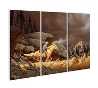 islandburner Prime Quadro su tela Cavaliere nel deserto sotto il cielo drammatico immagini murali poster