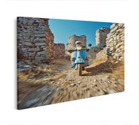 islandburner Prime Quadro su tela con stampa a roller, con antiche rovine in paesaggi soleggiati, 100 x 57 cm
