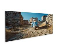 islandburner Prime Quadro su tela con stampa su tela di rotolamento attraverso vecchie rovine in paesaggi soleggiati - Tela 120 x 40 cm - Panorama