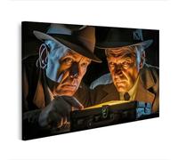 islandburner Prime Quadro su tela, due detective con misteriosa valigetta luminosa, tela 80 x 40 cm
