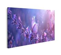islandburner Prime Quadro su tela Farfalla sulla lavanda nel paese delle meraviglie viola