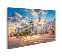 islandburner Prime Quadro su tela, luci della città e architettura al tramonto, 80 x 40 cm