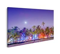islandburner Prime Quadro su tela palme spiaggia luci della città di notte immagini murali poster