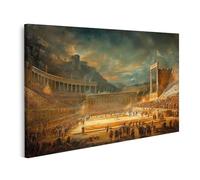 islandburner Prime Quadro su tela per gli appassionati di storia nel soggiorno: Colosseo romano con battaglia dei gladiatori