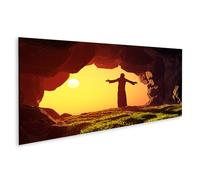 islandburner Prime Quadro su tela Persona Silhouette alla luce del sole mattutina di una grotta Immagini Murale Poster