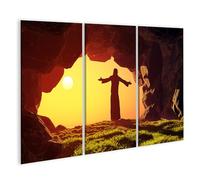 islandburner Prime Quadro su tela Persona Silhouette alla luce del sole mattutina di una grotta Immagini Murale Poster