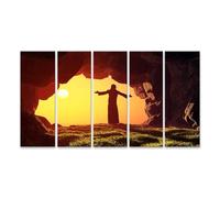 islandburner Prime Quadro su tela Persona Silhouette alla luce del sole mattutina di una grotta Immagini Murale Poster