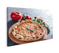 islandburner Prime Quadro su tela Pizza Margherita con ingredienti freschi Pomodori mozzarella e basilico Immagini murali Poster