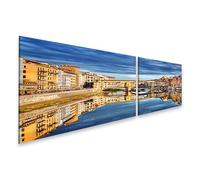 islandburner Prime Quadro su tela Ponte Vecchio a Firenze al tramonto e al cielo nuvoloso
