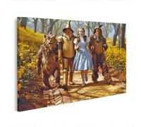 islandburner Prime Quadro su tela Quattro Amici sul sentiero del mattone giallo nel paese magico, 100 x 57 cm