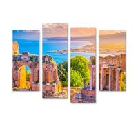 islandburner Prime Quadro su tela Rovine romane sul mare al tramonto Immagini murali poster