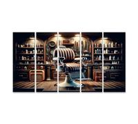 islandburner Prime Quadro su tela Sedia da parrucchiere classica nel negozio nostalgico Barber Immagini Poster