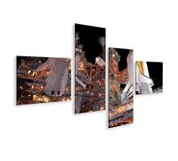 islandburner Prime Quadro su tela Space Shuttle Notte Inizio razzo Distribuzione Guidare stellato - Tela 150 x 80 cm - 4 pezzi