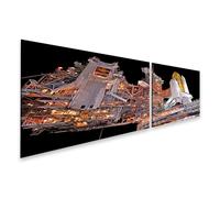 islandburner Prime Quadro su tela Space Shuttle Notte Inizio razzo Distribuzione Stellare - Tela 160 x 40 cm - 2 pezzi