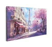 islandburner Prime Quadro su tela, stagione primaverile a Parigi con vista sulla Torre Eiffel