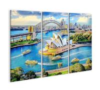 islandburner Prime Quadro su tela Sydney Teatro dell'Opera e Harbour Bridge Panorama per soggiorno, amanti dei viaggi, agenzia di viaggi, immagini da parete