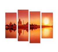 islandburner Prime Quadro su tela Tramonto sul fiume Con Costruzione Storica Immagini Murali Poster