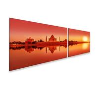 islandburner Prime Quadro su tela Tramonto sul fiume Con Costruzione Storica Immagini Murali Poster