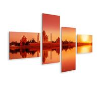 islandburner Prime Quadro su tela Tramonto sul fiume Con Costruzione Storica Immagini Murali Poster
