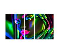islandburner Prime Quadro su tela viso neon con occhi chiusi e accenti di luce
