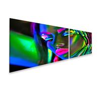 islandburner Prime Quadro su tela viso neon con occhi chiusi e accenti di luce