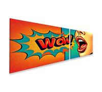 islandburner Prime Quadro su tela Wow Pop Art Comic Style - Tela 160 x 40 cm - 2 pezzi